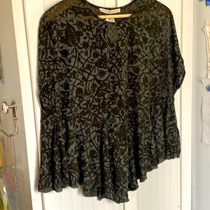 Peruvian Connection Sheer Lace Scroll “Anatolia” Top,  Poly/Cotton, Small